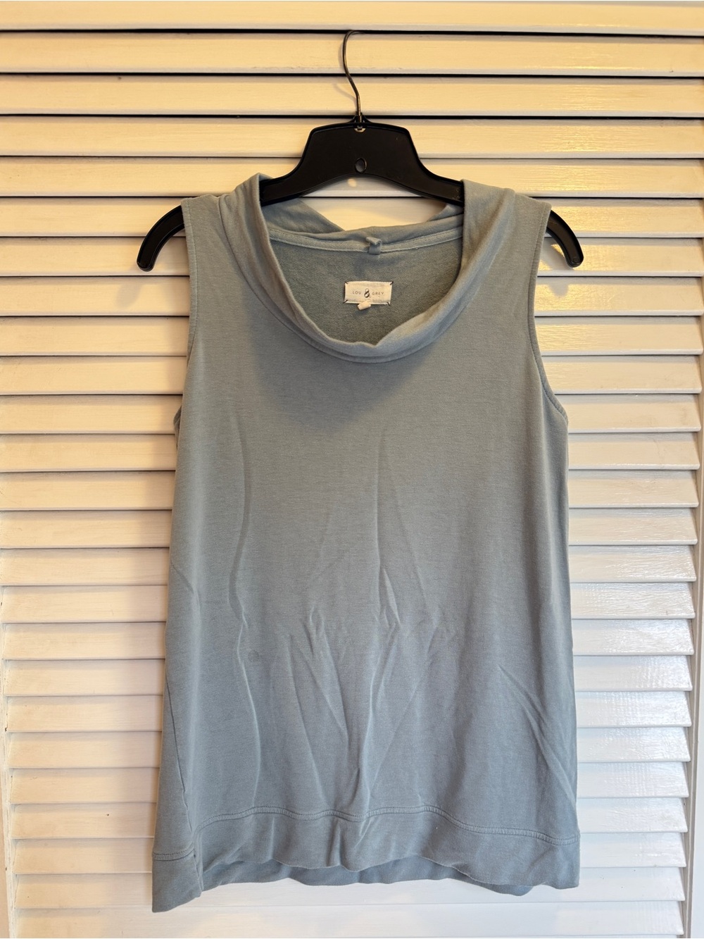 Lou & Grey Sleeveless Cowl Neck Tank in Light Blue